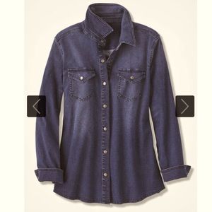 Coldwater Creek Timeless Denim Snap Shirt